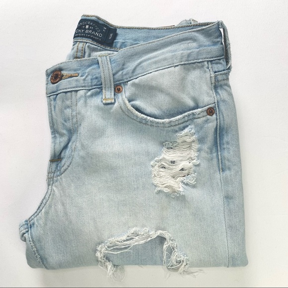Vintage Sienna Cigarette Boyfriend Jean Cropped Length - Distressed Light Wash - Picture 7 of 9